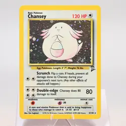 Pokemon TCG - Chansey 3/130 Base Set 2 Holo Rare WOTC - EXC - Image 2