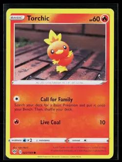 Torchic 022/189 Yuka Morii Common Darkness Ablaze Pokemon NM - Image 1