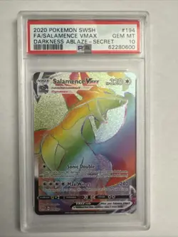 2020 Pokemon SWSH FA Salamence VMAX Darkness Ablaze #194 PSA 10 Gem Mint - Image 2