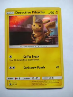 Detective Pikachu - SM190 Holo P Sun & Moon Promo Pokemon Near Mint - Image 1