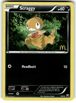 Pokemon TCG Scraggy 10/12 McDonald's Confetti Holo Promo NM - Image 1