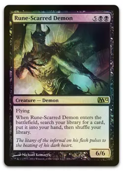 Rune-Scarred Demon #106 (Foil) (LP) Magic 2012 (M12) M12 Magic MTG - Image 1