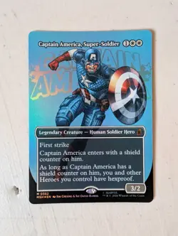 Magic MTG Marvel Superheroes Mythic 352 Captain America, Super Soldier Foil - Image 1