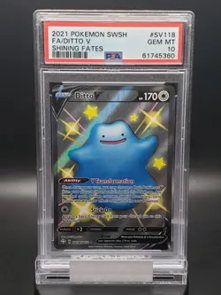 2021 Pokemon Sword & Shield Ditto V SV118 Shining Fates Full Art PSA 10 Gem Mint - Image 1