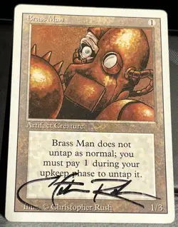 CHRISTOPHER RUSH SIGNED Brass Man - 1994 Revised Edition - Rare Artist Auto MTG - Image 1