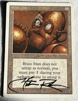 CHRISTOPHER RUSH SIGNED Brass Man - 1994 Revised Edition - Rare Artist Auto MTG - Image 4