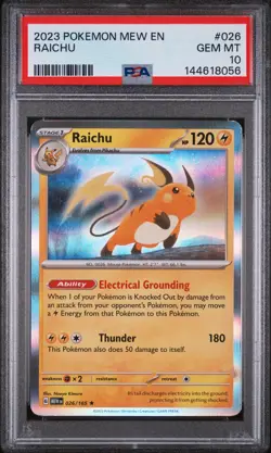 2023 POKEMON MEW EN-151 #026 RAICHU PSA 10 - Image 1