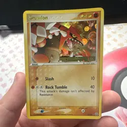 Groudon 5/106 EX Emerald Stamped Reverse Holo Rare English Pokemon TCG 2005 LP - Image 1