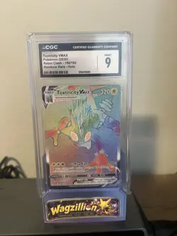 Pokemon Toxtricity VMAX 196/192 Rebel Clash Rainbow Rare CGC 9 - Image 1