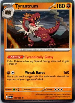 Tyrantrum 045/088 Rare Perfect Order Pokemon Reverse Holo NM - Image 1