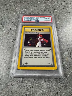 Pokemon TCG 1st Edition The Rocket's Trap 19/132 Gym Heroes Holo Rare PSA 8 - Image 1