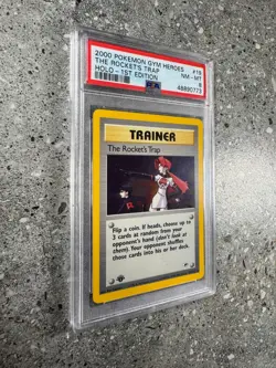 Pokemon TCG 1st Edition The Rocket's Trap 19/132 Gym Heroes Holo Rare PSA 8 - Image 3