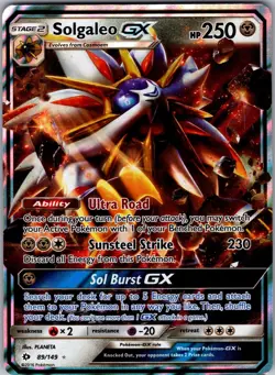 Solgaleo GX 89/149 Holo Ultra Rare SM Base Set Pokemon Near Mint - Image 1