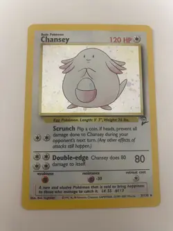 Pokemon TCG - Chansey - 3/130 - Base Set 2 - HP Holo Rare (2000) 1A - Image 1
