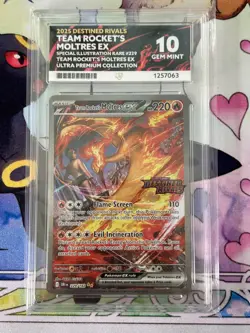 Pokemon TCG Team Rockets Moltres STAMP 229/192 ACE 10 PERFECT SUBGRADES - Image 1