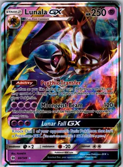 Lunala GX 66/149 Holo Ultra Rare SM Base Set Pokemon Near Mint - Image 1
