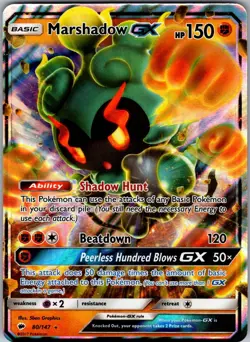 Marshadow GX 80/147 Holo GX Rare Burning Shadows Pokemon Near Mint - Image 1