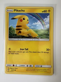 Pikachu Regular 28/73 Shining Legends NM Pokemon TCG 2017 - Image 1