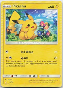 Pikachu (#29) 29/30 SM Trainer Kit: Lycanroc & Alolan Raichu Pokemon TCG LP - Image 1