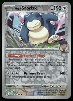 Hop's Snorlax 117/159 SV09: Journey Together JTG NM Reverse Holofoil Rare - Image 1