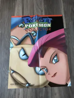 Pokemon Beckett Poster 22 X 22 Vintage WOTC Team Rocket Jesse James Meowth - Image 1