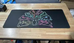 Pokemon Neon Burst Eeveelution Playmat Unofficial Gaming Mat Deskmat 27” - Image 1