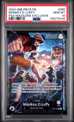 2024 ONE PIECE PROMOS PSA MAGAZINE EXCLUSIVE #060 MONKEY D. LUFFY PSA 10 - Image 1