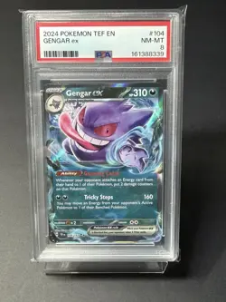 2024 Pokemon Temporal Forces Gengar ex 104/162 PSA 8 NM-MT Holo English Card - Image 1