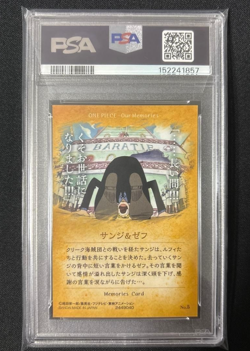 PSA 10 One Piece Wafer Card Sanji & Zeff Our Memories 05 Japanese 2018 Vintage - Image 2
