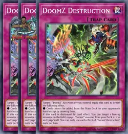 Yugioh 3x DoomZ Destruction DOOD-EN074 Common 1st Ed NM - Image 1