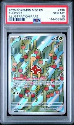 2025 POKEMON MEG EN-MEGA EVOLUTION ILLUSTRATION RARE #136 SHUCKLE PSA 10 - Image 1
