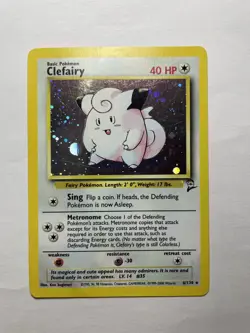 Pokemon TCG - Clefairy 6/130 Base Set 2 Holo Rare - WOTC 1999 - LP - Image 1