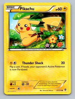 Pikachu 27/111 Common Furious Fists Pokemon Lightly Played - Image 1