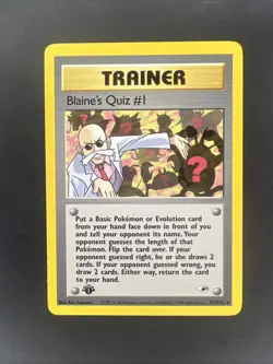 Blaine's Quiz #1 97/132 Rare Gym Heroes Pokemon 1st Edition Lightly Played - Image 1