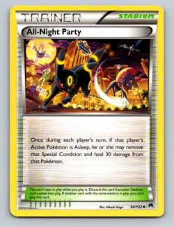 All-Night Party 96/122 Uncommon BREAKpoint Pokemon Moderately Played - Image 1