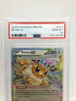 2025 POKEMON PRE EN-PRISMATIC EVOLUTIONS #075 EEVEE EX PSA 10 - Image 3