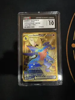 2025 Pokemon Cynthia’s Garchomp ex #241 Gold Hyper Rare CGC 10 GEM MINT Destined - Image 1