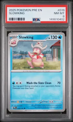 2025 POKEMON PRE EN-PRISMATIC EVOLUTIONS #019 SLOWKING PSA 8 - Image 1