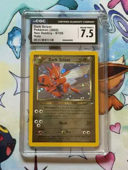 Pokemon Neo Destiny Dark Scizor Holo Card 9/105 2002 Vintage Set CGC 7.5 NM - Image 1