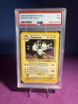 PSA 7 Pokemon Magneton Fossil Holo - Image 1