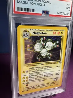 PSA 7 Pokemon Magneton Fossil Holo - Image 2