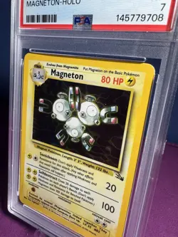 PSA 7 Pokemon Magneton Fossil Holo - Image 3
