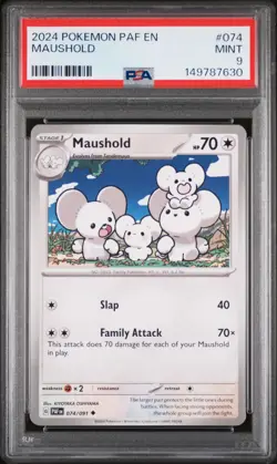 2024 POKEMON PAF EN-PALDEAN FATES #074 MAUSHOLD PSA 9 - Image 1