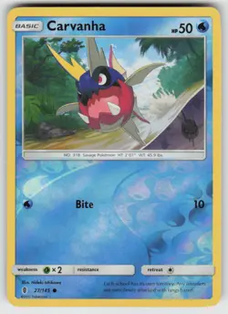Carvanha 27/145 Common Guardians Rising Pokemon Reverse Holo Near Mint - Image 1