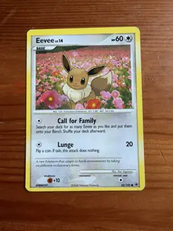 Pokemon Eevee 62/100 Diamond & Pearl Majestic Dawn Common Card 2008 LP - Image 1