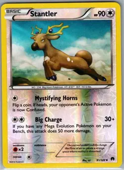 Stantler 91/122 Reverse Holo XY - BREAKpoint - Pokemon Card - NM - Image 1