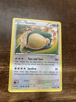 Pokemon TCG Snorlax 77/124 XY Fates Collide Rare Non-Holo Vintage Card NM - Image 3