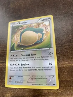 Pokemon TCG Snorlax 77/124 XY Fates Collide Rare Non-Holo Vintage Card NM - Image 4