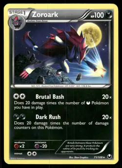 Zoroark 71 LIGHTLY PLAYED Dark Explorers 108 Pokemon - Image 2