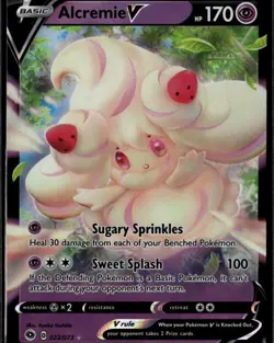 Alcremie V Ultra Rare Champion's Path 22/73 Psychic Holo Pokemon Card - Image 1